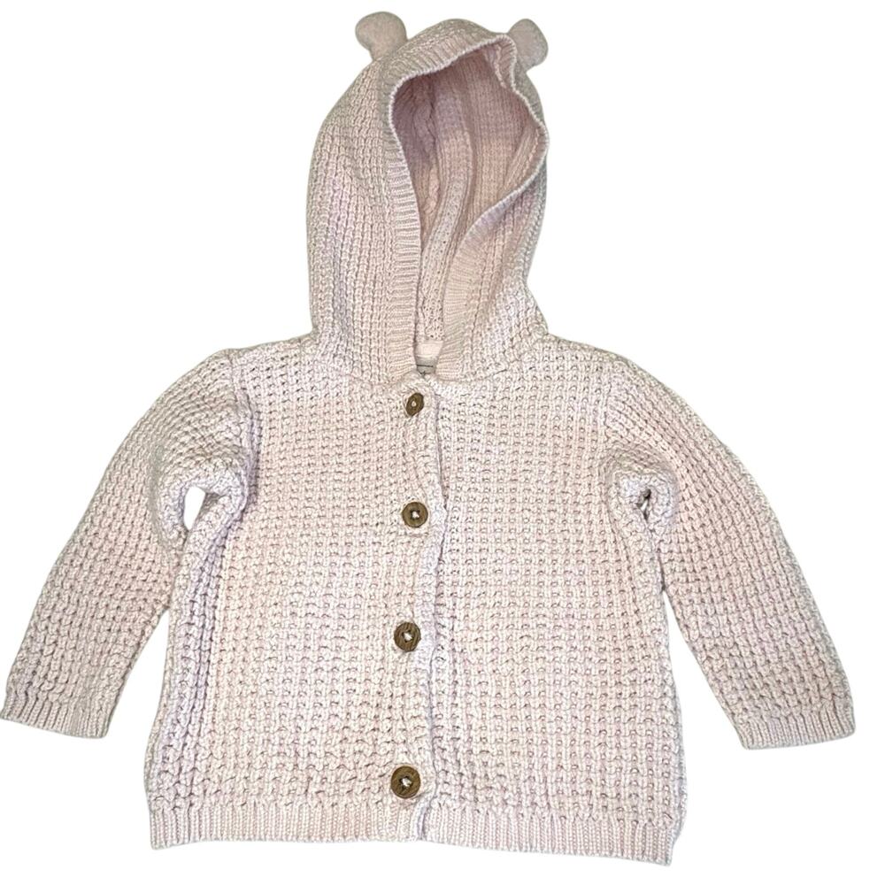 Carter’s Textured Cardigan Sweater Hoodie Girls 3M | Pink | Cotton
